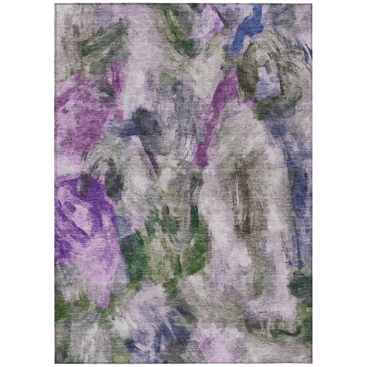 638494 9 x 12 ft. Lavender Ivory & Olive Green Abstract Washable Transitional Indoor & Outdoor Rectangle Area Rug