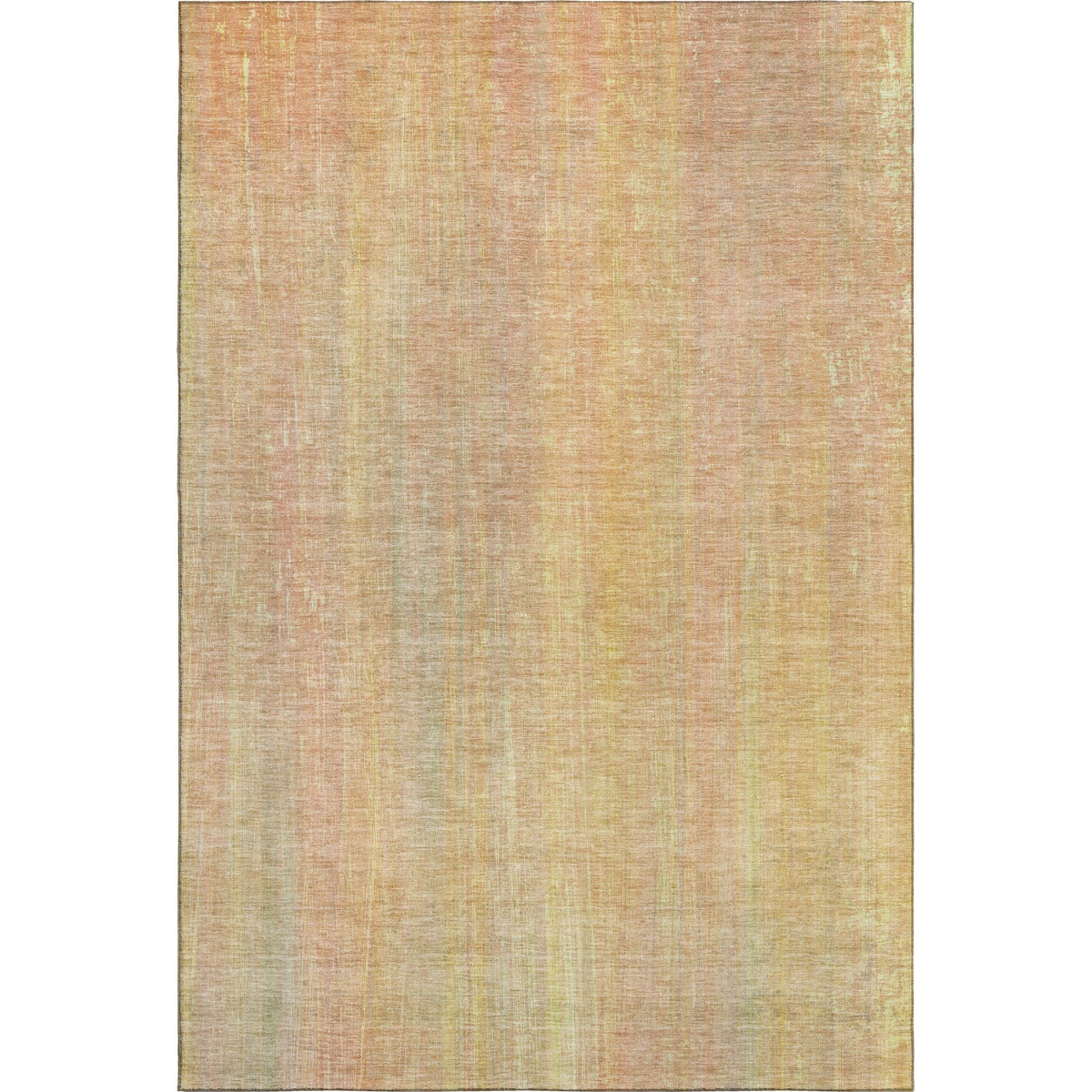 648729 9 x 12 ft. Blush & Gold Striped Washable Machine Made Rectangle Area Rug with UV Protection