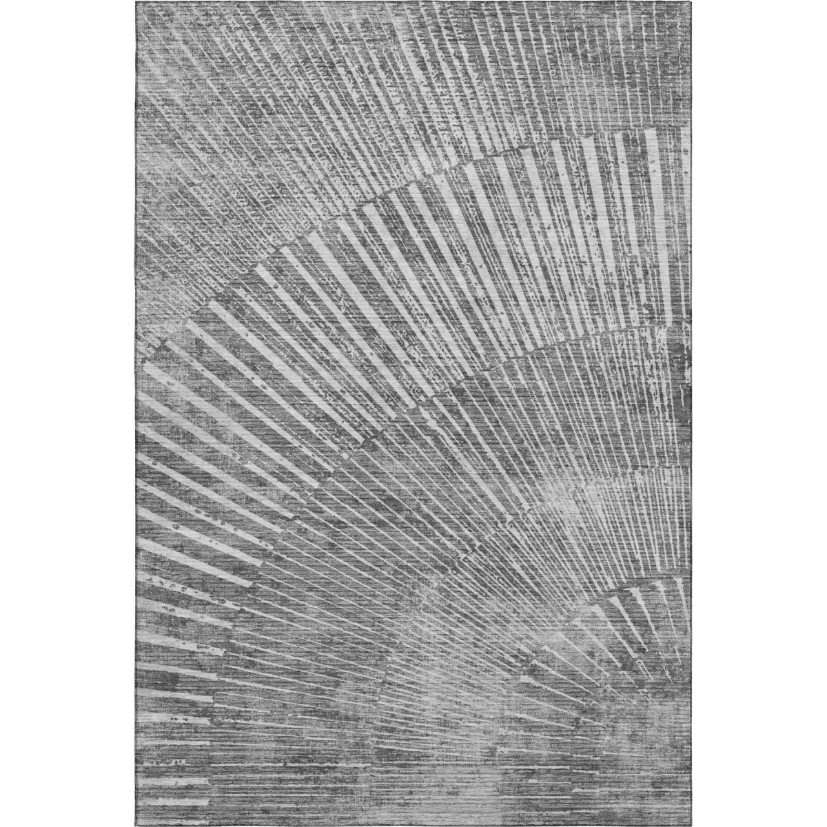 648332 8 x 10 ft. Gray & Ivory Geometric Transitional Washable Machine Made Rectangle Area Rug with UV Protection