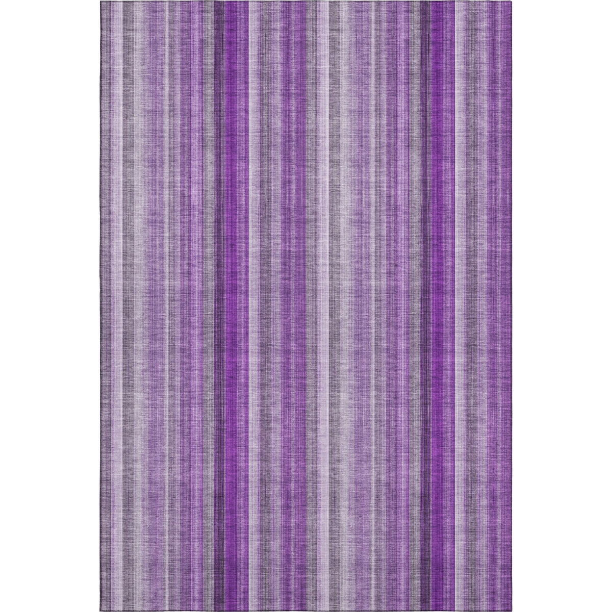 648404 8 x 10 ft. Purple & Ivory Striped Transitional Washable Machine Made Rectangle Area Rug with UV Protection