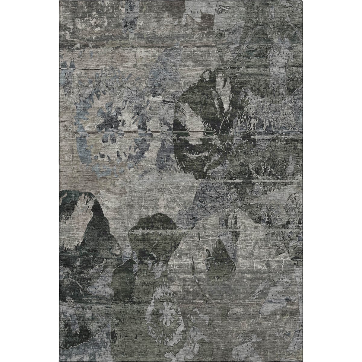 648849 9 x 12 ft. Gray & Taupe Abstract Washable Machine Made Rectangle Area Rug with UV Protection