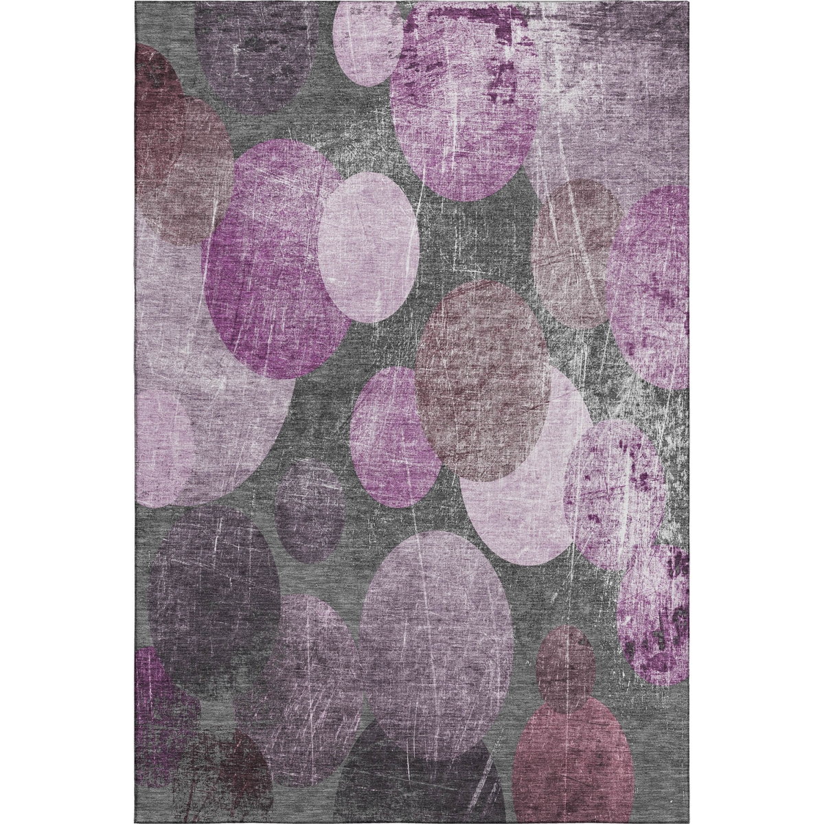648902 8 x 10 ft. Cabernet & Ivory Abstract Washable Machine Made Rectangle Area Rug with UV Protection