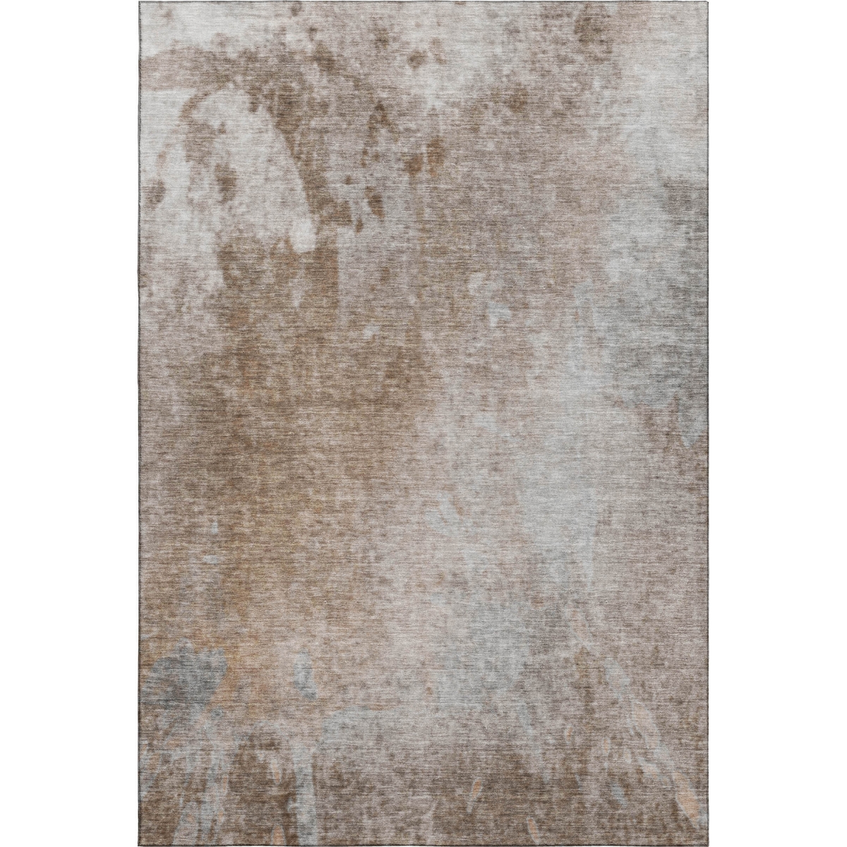649406 8 x 10 ft. Coffee & Gray Abstract Transitional Washable Machine Made Rectangle Area Rug with UV Protection