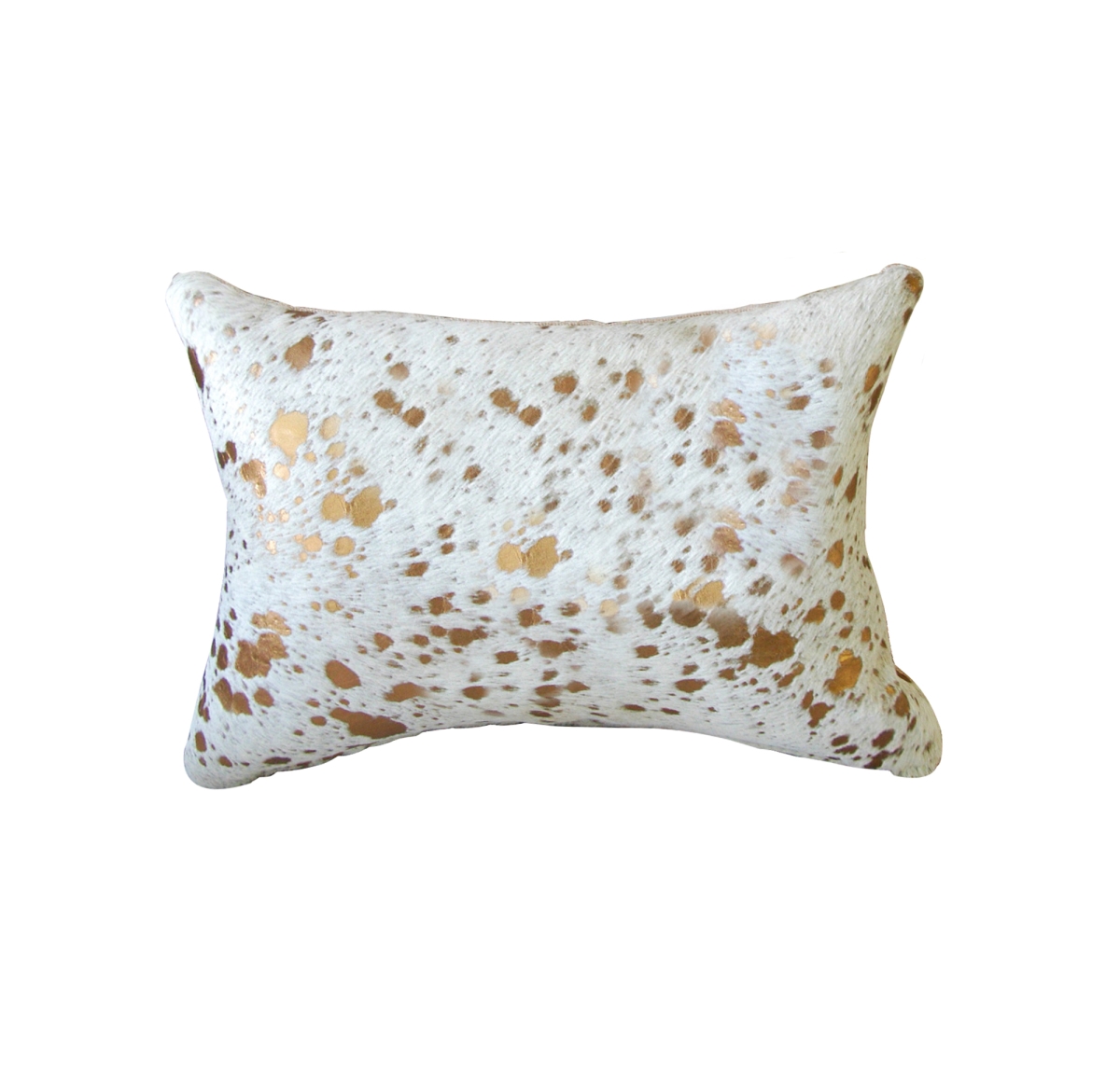 12 x 20 in. Cowhide Pillow, Natural & Gold