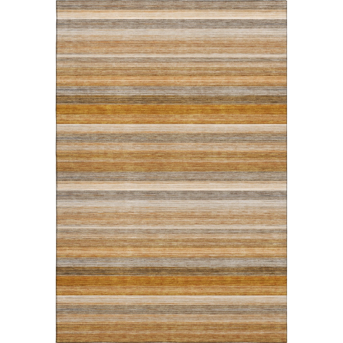 648051 9 x 12 ft. Rust Gray & Ivory Striped Washable Machine Made Rectangle Area Rug with UV Protection