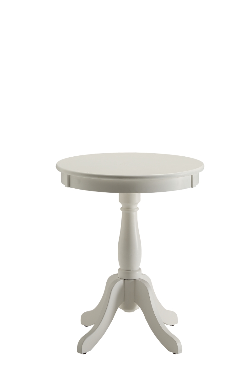 MDF & Solid Wood Leg Side Table, White