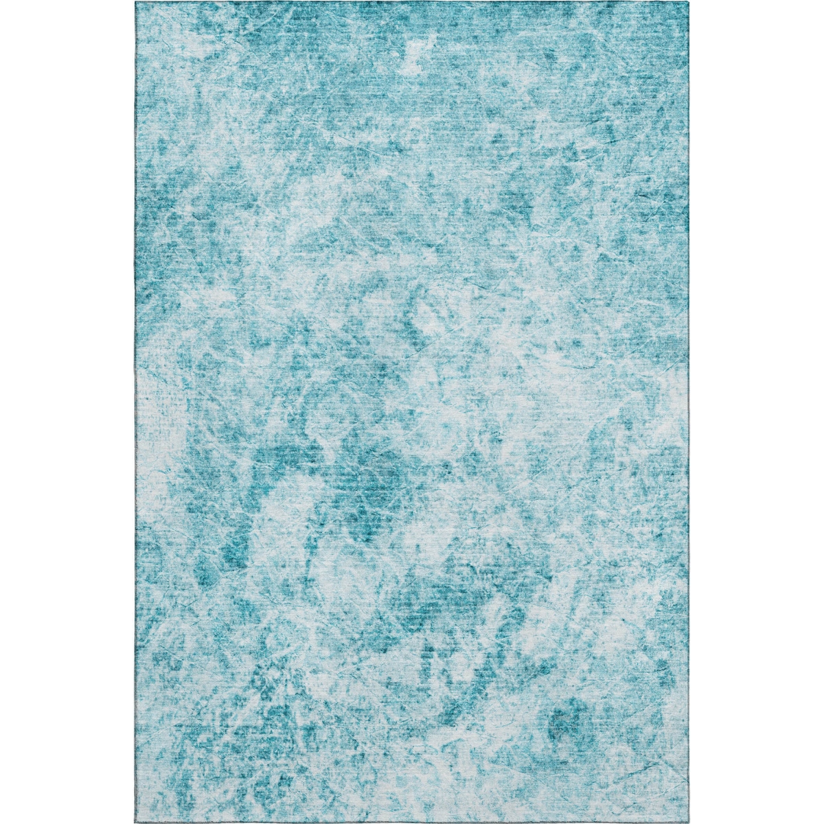 648794 8 x 10 ft. Teal & Ivory Abstract Transitional Washable Machine Made Rectangle Area Rug with UV Protection