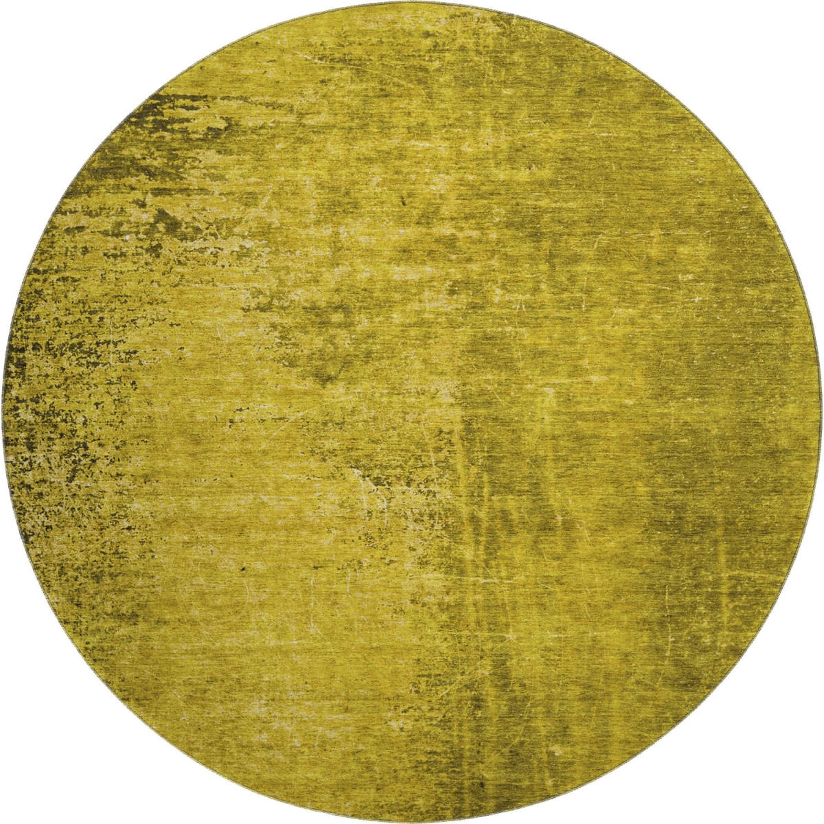 648799 8 ft. Gold & Gray Abstract Transitional Washable Round Area Rug with UV Protection