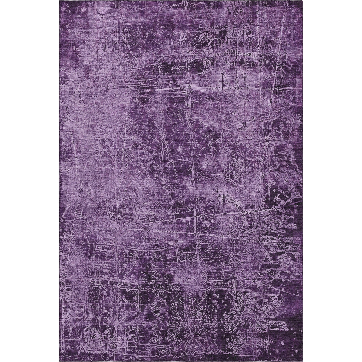 649050 5 x 8 ft. Purple & Ivory Abstract Transitional Washable Machine Made Rectangle Area Rug with UV Protection