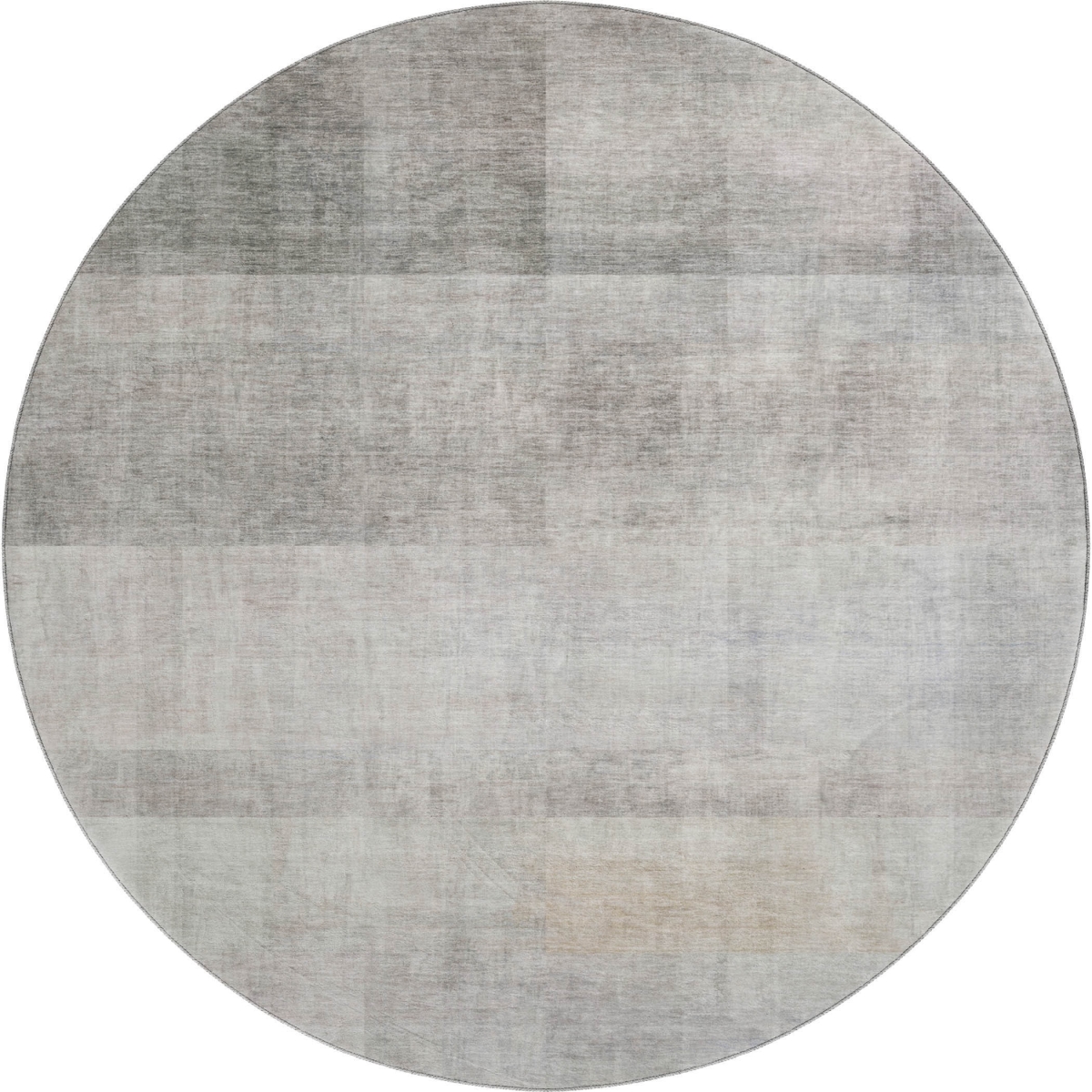 649651 8 ft. Taupe & Ivory Abstract Transitional Washable Round Area Rug with UV Protection