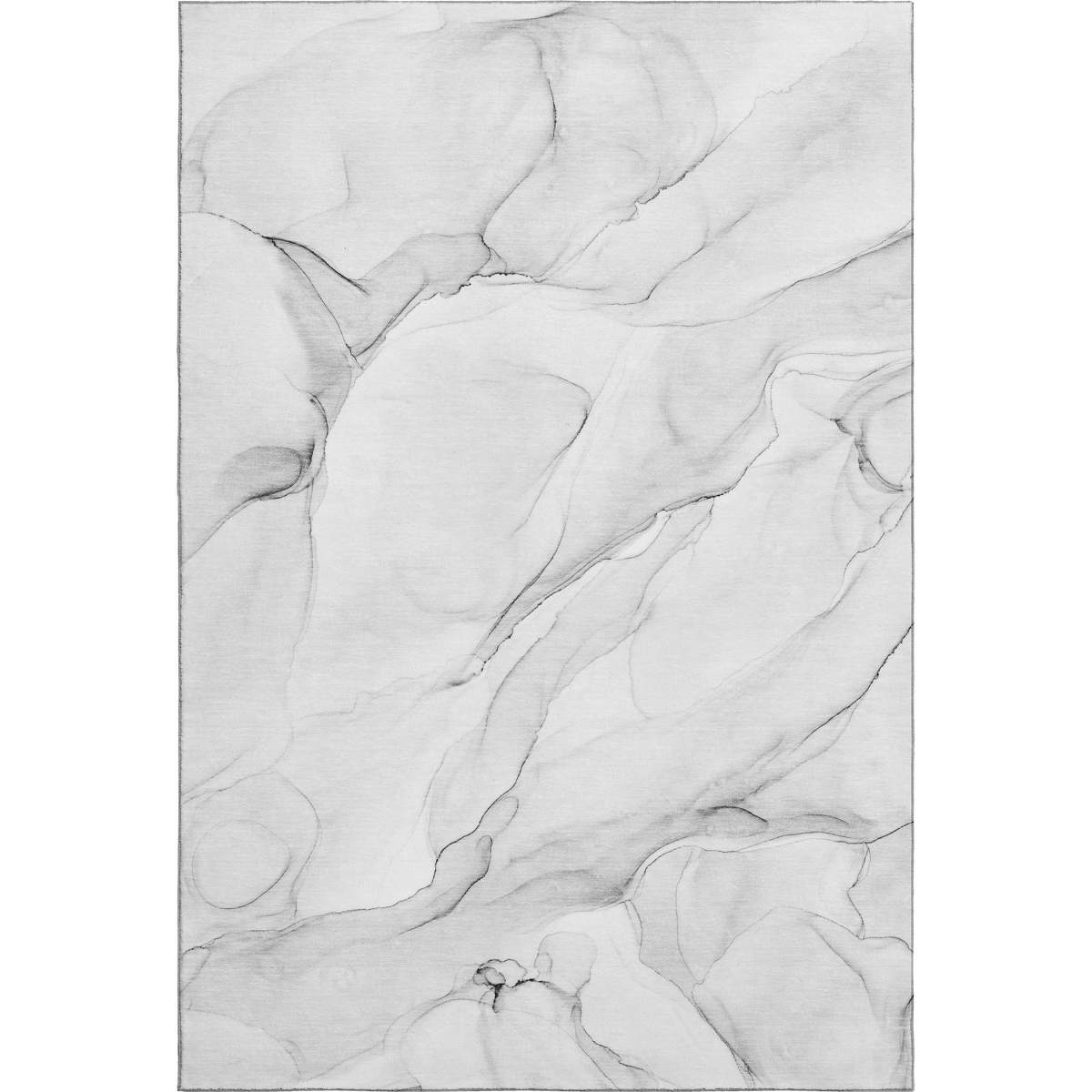 647135 3 x 5 ft. Gray & Ivory Abstract Transitional Washable Machine Made Rectangle Area Rug with UV Protection