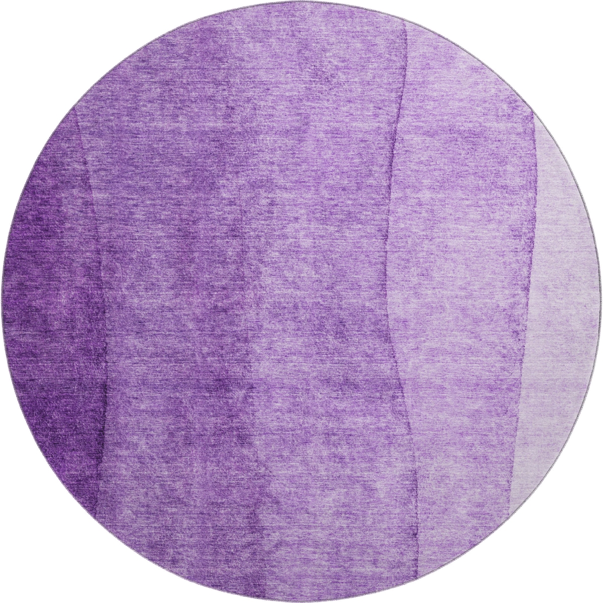 656367 8 ft. Purple & Ivory Ombre Transitional Washable Round Area Rug with UV Protection