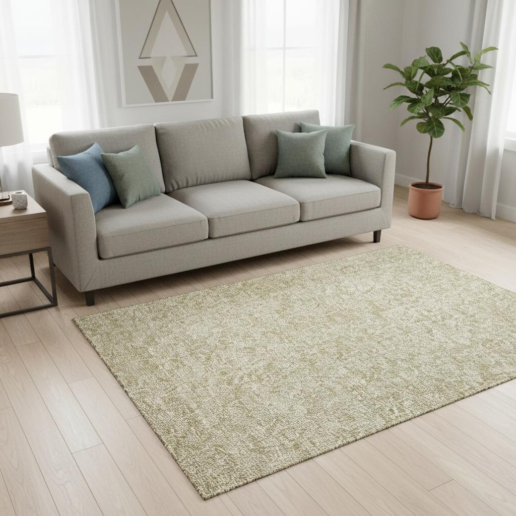656390 5 x 8 ft. Beige & Ivory Floral Transitional Washable Machine Made Rectangle Area Rug with UV Protection