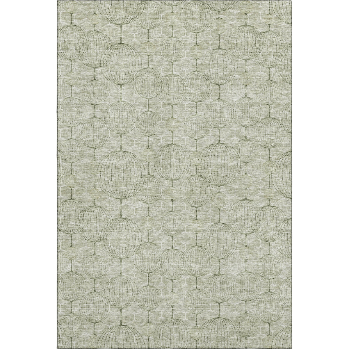 661869 10 x 14 ft. Artichoke Green & Ivory Geometric Transitional Washable Machine Made Rectangle Area Rug with UV Protection
