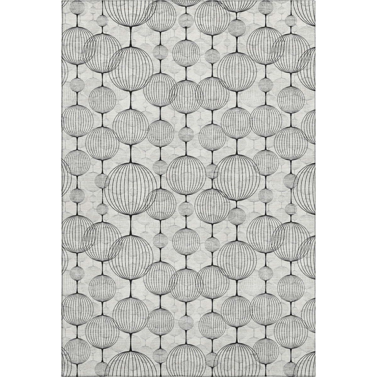 661909 8 x 10 ft. White & Gray Geometric Transitional Washable Machine Made Rectangle Area Rug with UV Protection