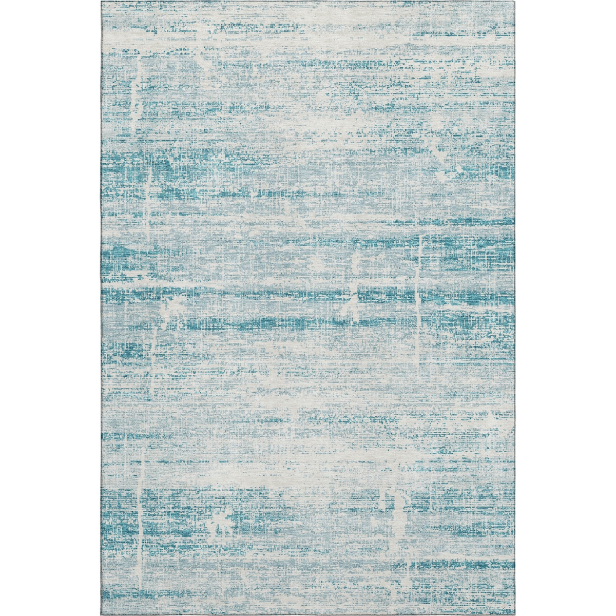 662961 8 x 10 ft. Teal & Ivory Abstract Transitional Washable Machine Made Rectangle Area Rug with UV Protection
