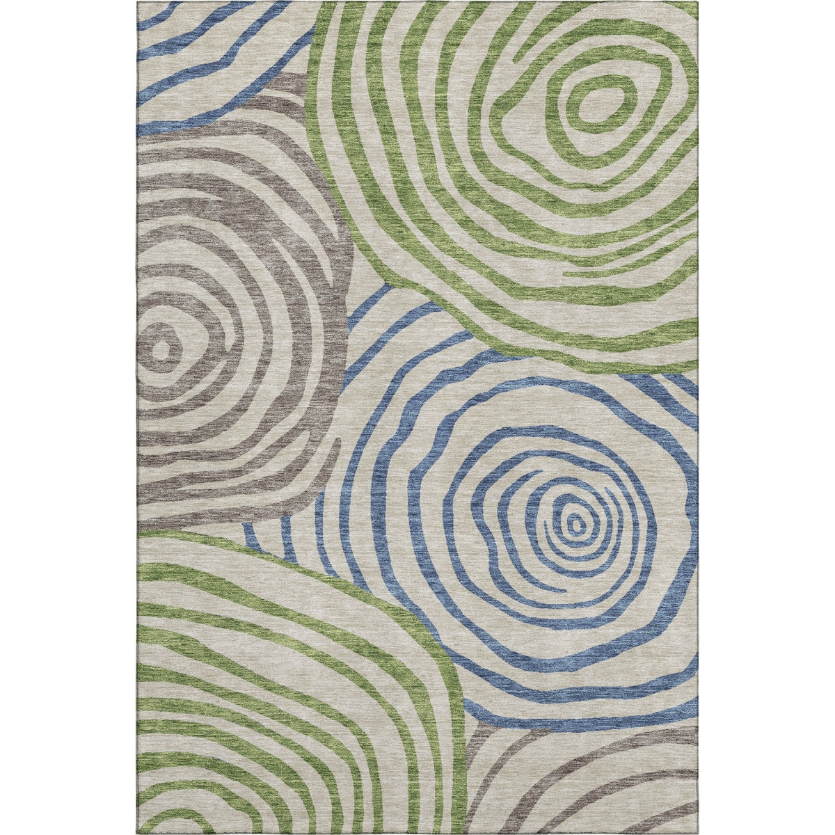 664163 9 x 12 ft. Beige Green & Blue Abstract Washable Machine Made Rectangle Area Rug with UV Protection