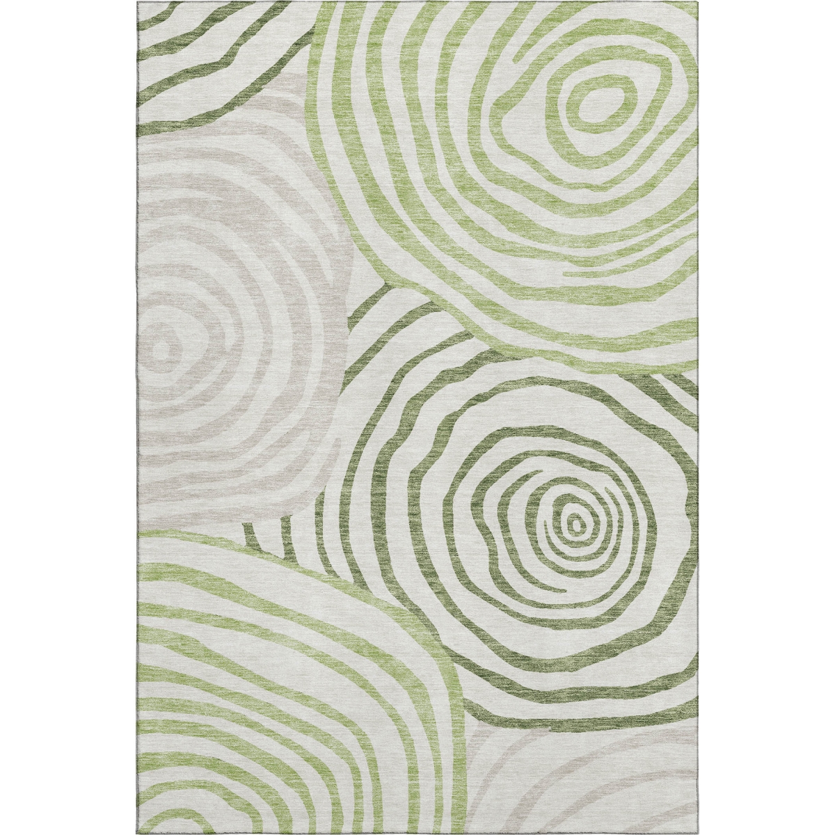 664206 10 x 14 ft. Green, Gray & Ivory Abstract Transitional Washable Machine Made Rectangle Area Rug with UV Protection