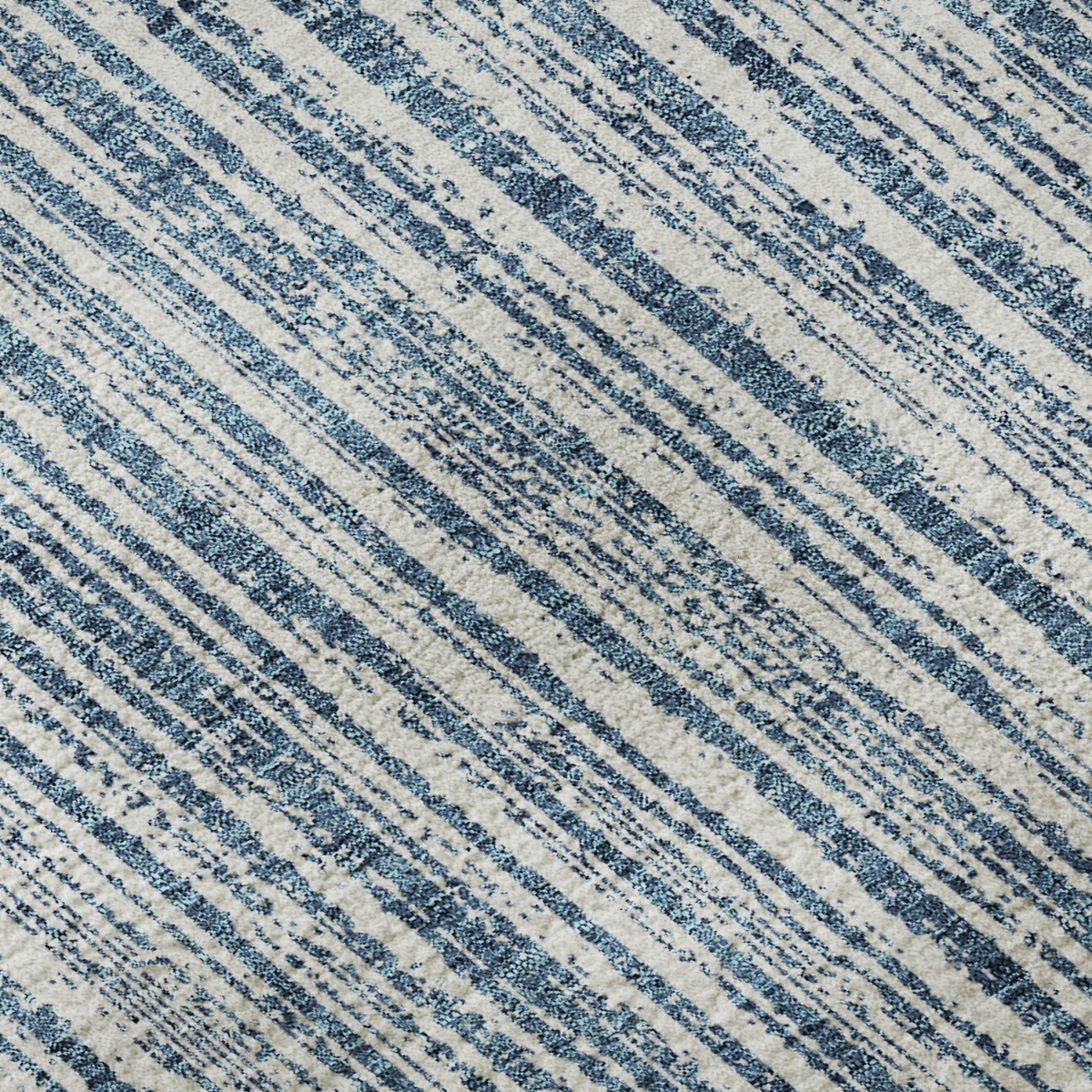 663810 10 x 14 ft. Blue & Ivory Striped Transitional Washable Machine Made Rectangle Area Rug with UV Protection