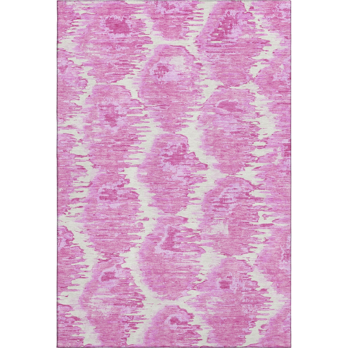 664379 9 x 12 ft. Pink & Ivory Diamond Transitional Washable Machine Made Rectangle Area Rug with UV Protection
