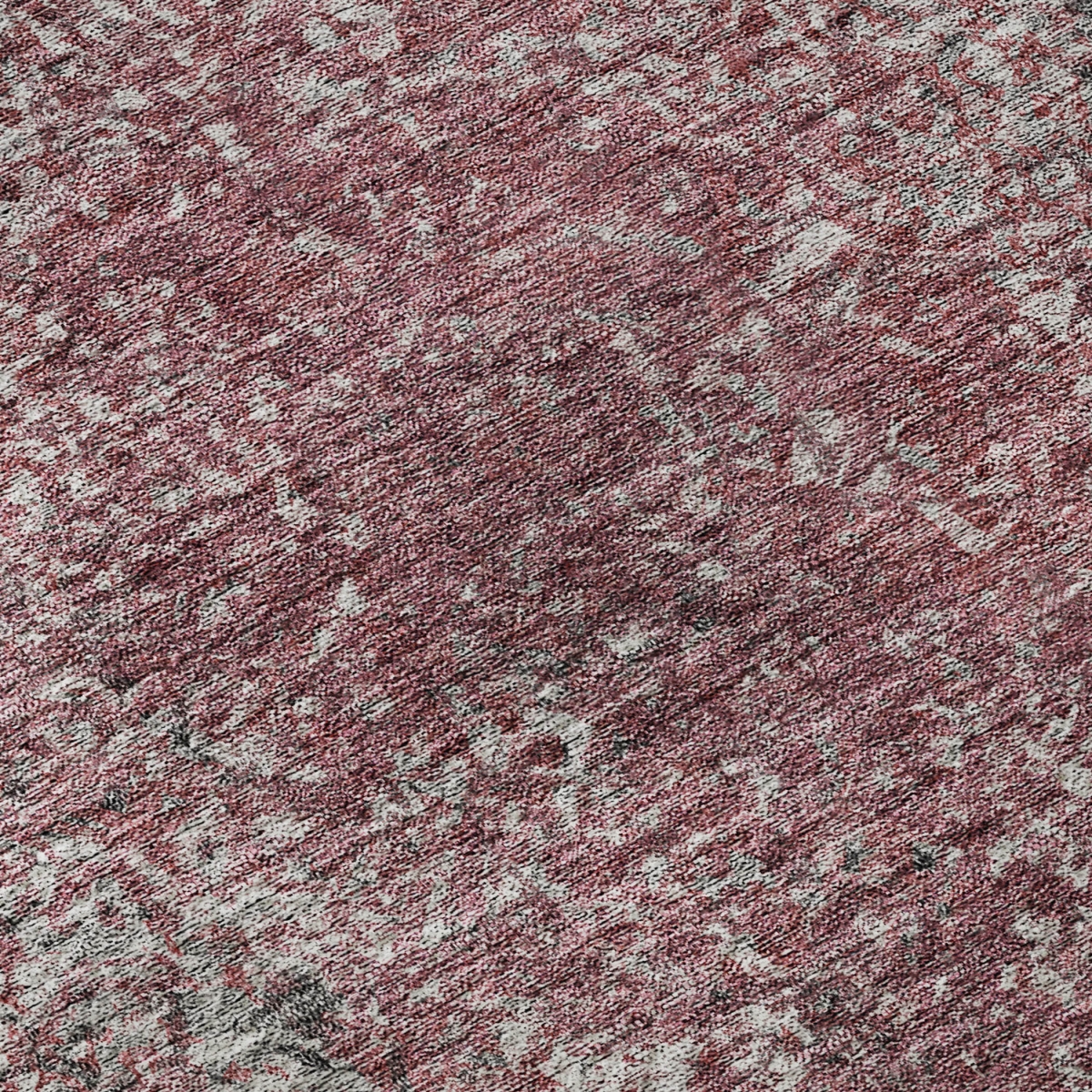 667179 9 x 12 ft. Merlot & Gray Abstract Washable Machine Made Rectangle Area Rug with UV Protection