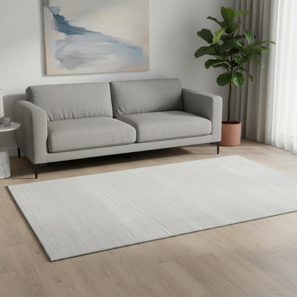 668183 5 x 8 ft. Silver & Gray Striped Transitional Washable Machine Made Rectangle Area Rug with UV Protection