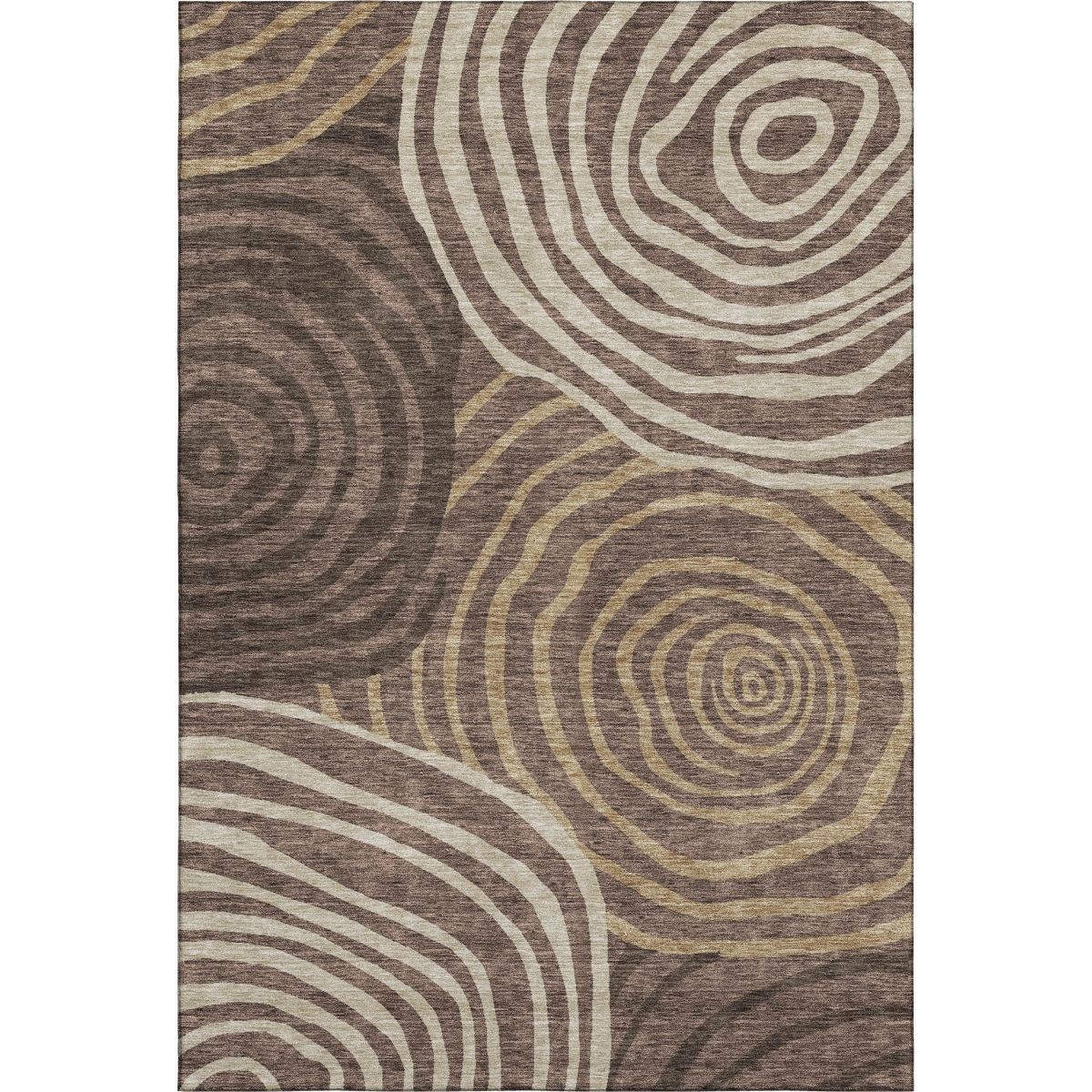 664187 9 x 12 ft. Brown Taupe & Ivory Abstract Transitional Washable Machine Made Rectangle Area Rug with UV Protection