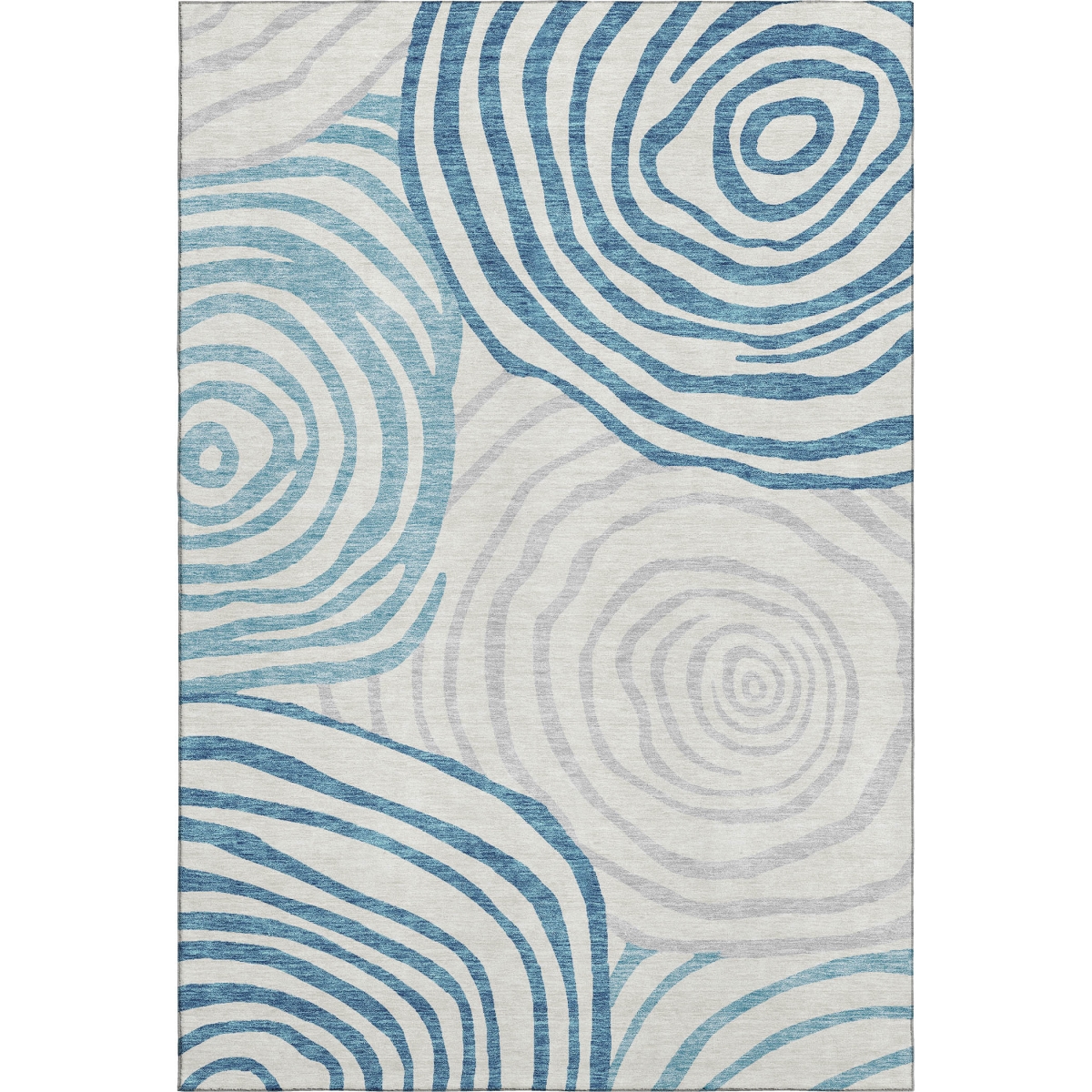 664228 8 x 10 ft. Teal Silver & Gray Abstract Washable Machine Made Rectangle Area Rug with UV Protection