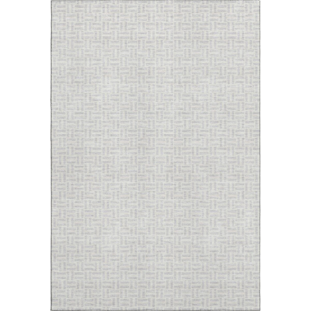 672451 9 x 12 ft. Silver & Ivory Geometric Transitional Washable Machine Made Rectangle Area Rug with UV Protection