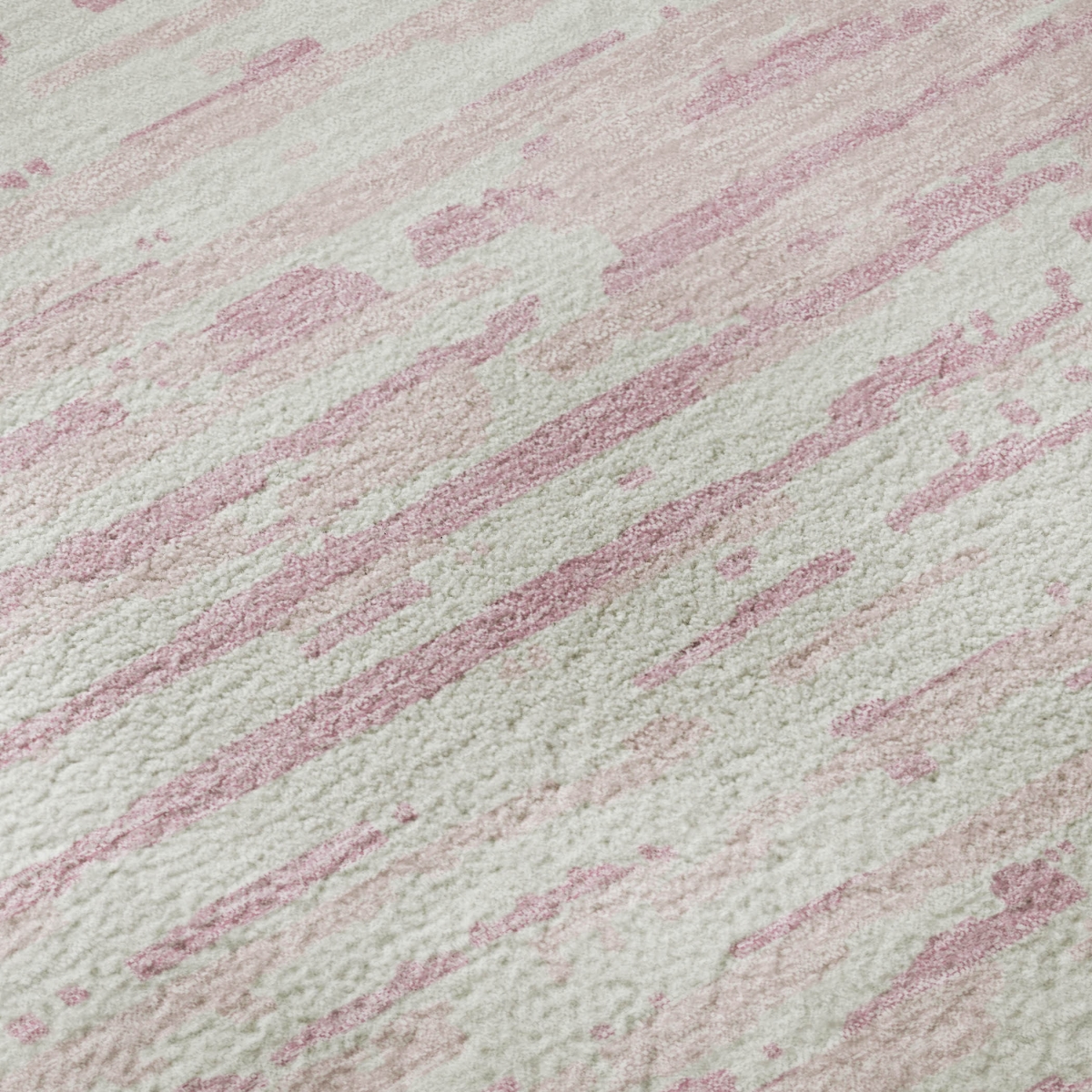 670584 9 x 12 ft. Pink & Ivory Striped Transitional Washable Machine Made Rectangle Area Rug with UV Protection