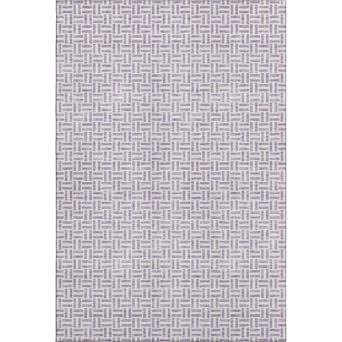 672426 8 x 10 ft. Lavender & Ivory Geometric Transitional Washable Machine Made Rectangle Area Rug with UV Protection