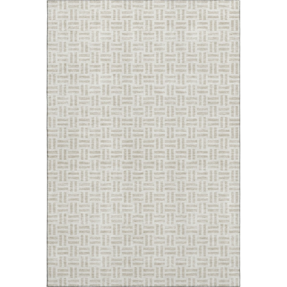 677255 10 x 14 ft. Ivory & Beige Geometric Transitional Washable Machine Made Rectangle Area Rug with UV Protection