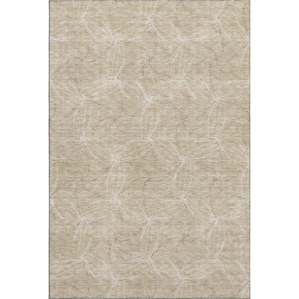 676546 8 x 10 ft. Beige & Ivory Geometric Transitional Washable Machine Made Rectangle Area Rug with UV Protection