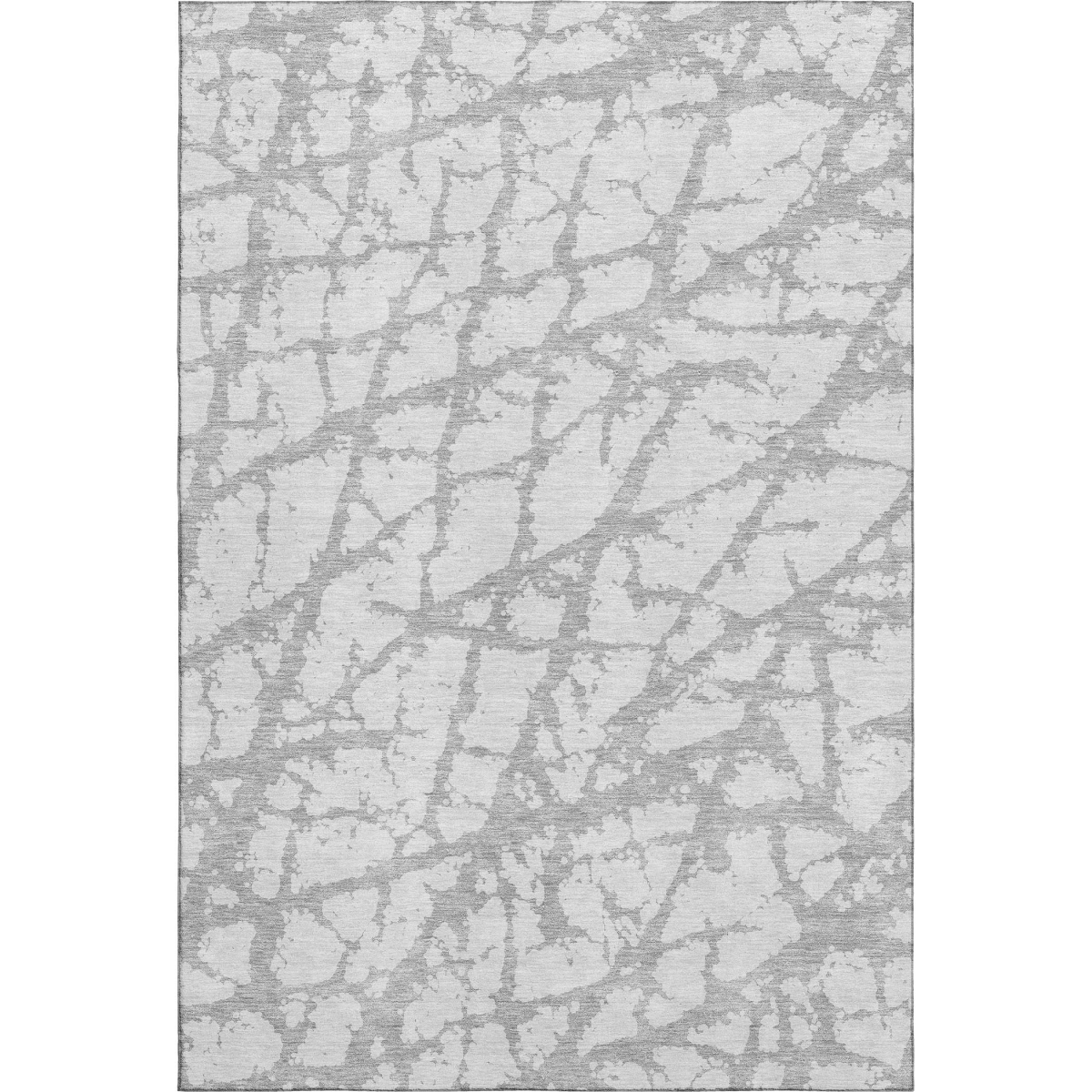 676874 5 x 8 ft. Silver & Gray Abstract Transitional Washable Machine Made Rectangle Area Rug with UV Protection