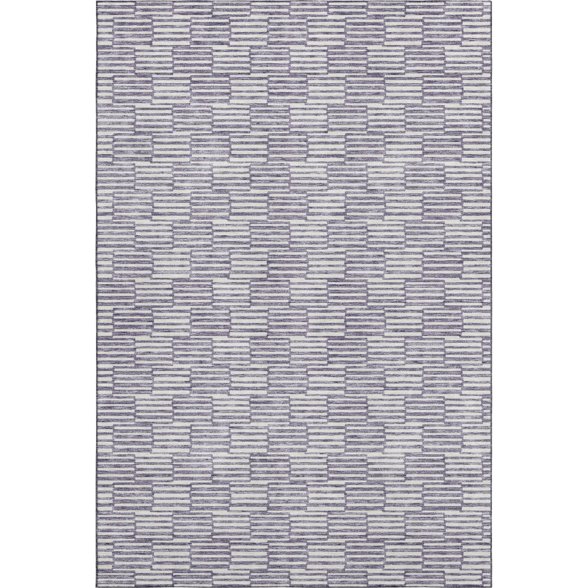 672994 9 x 12 ft. Lilac & Ivory Abstract Geometric Washable Machine Made Rectangle Area Rug with UV Protection