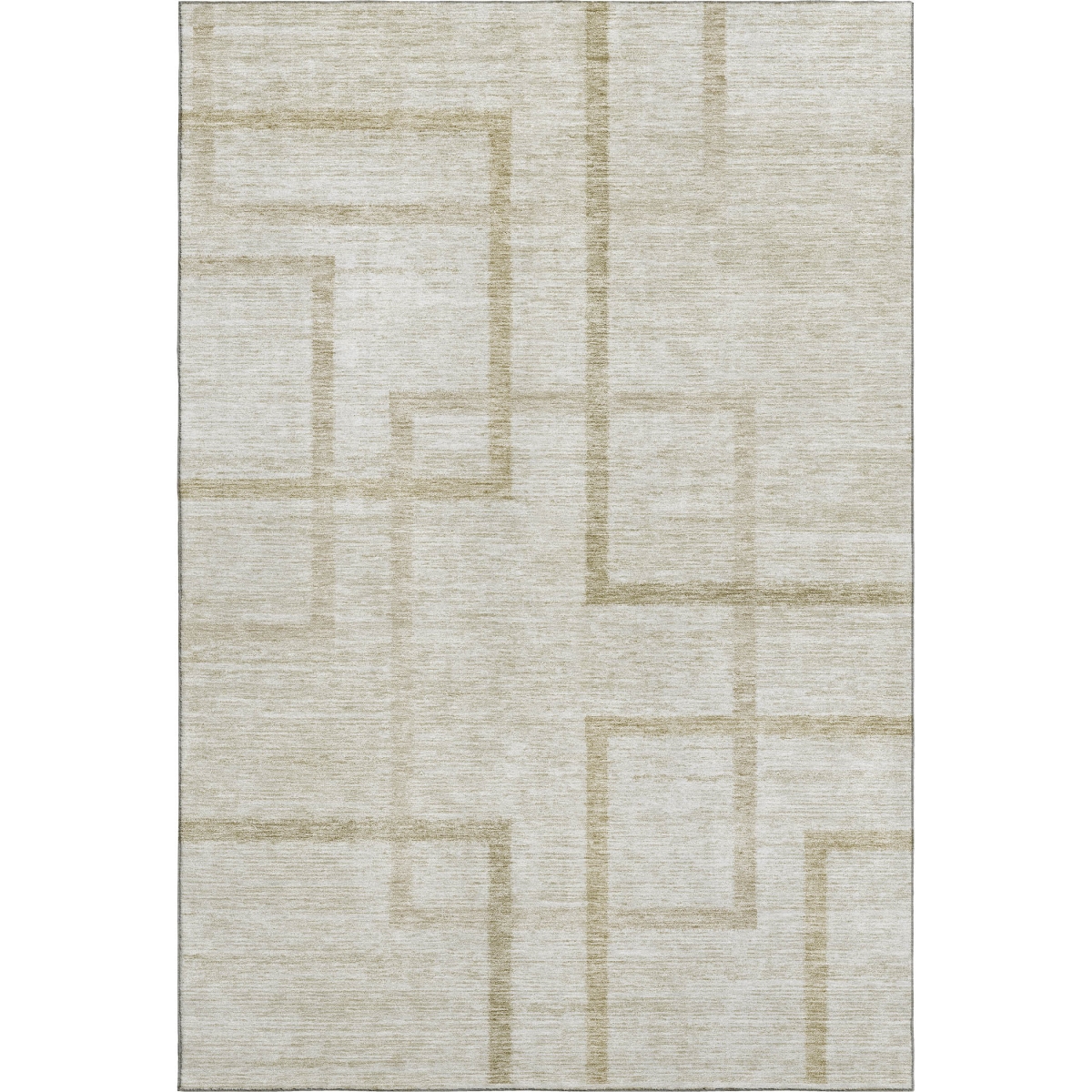 666741 10 x 14 ft. Beige & Taupe Geometric Transitional Washable Machine Made Rectangle Area Rug with UV Protection