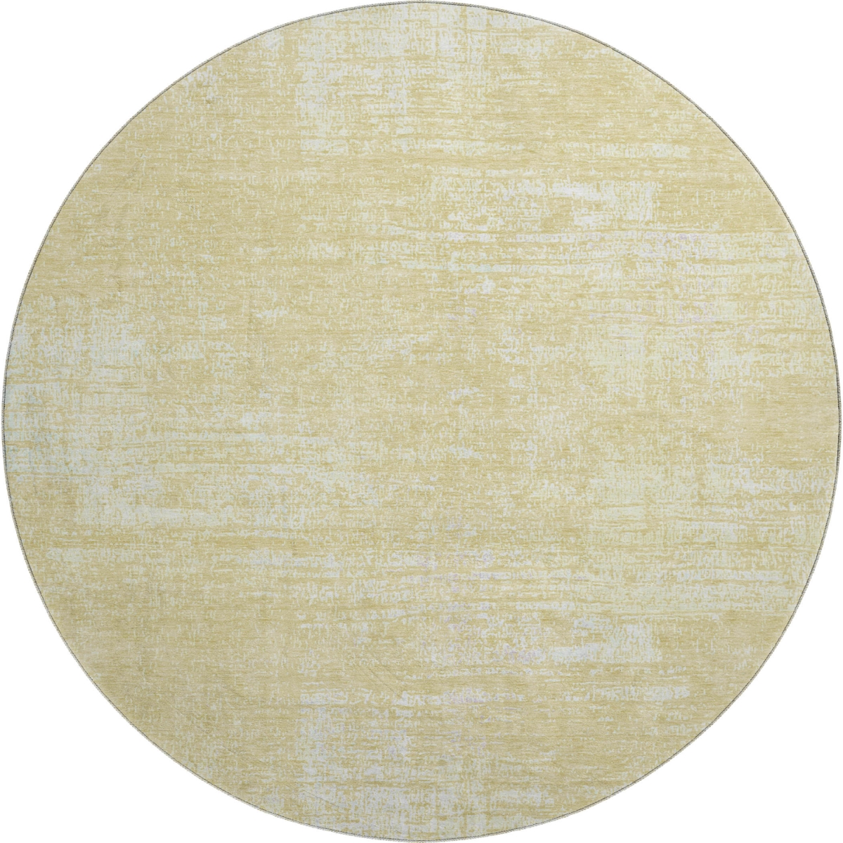 667153 8 ft. Wheat & Ivory Abstract Transitional Washable Round Area Rug with UV Protection