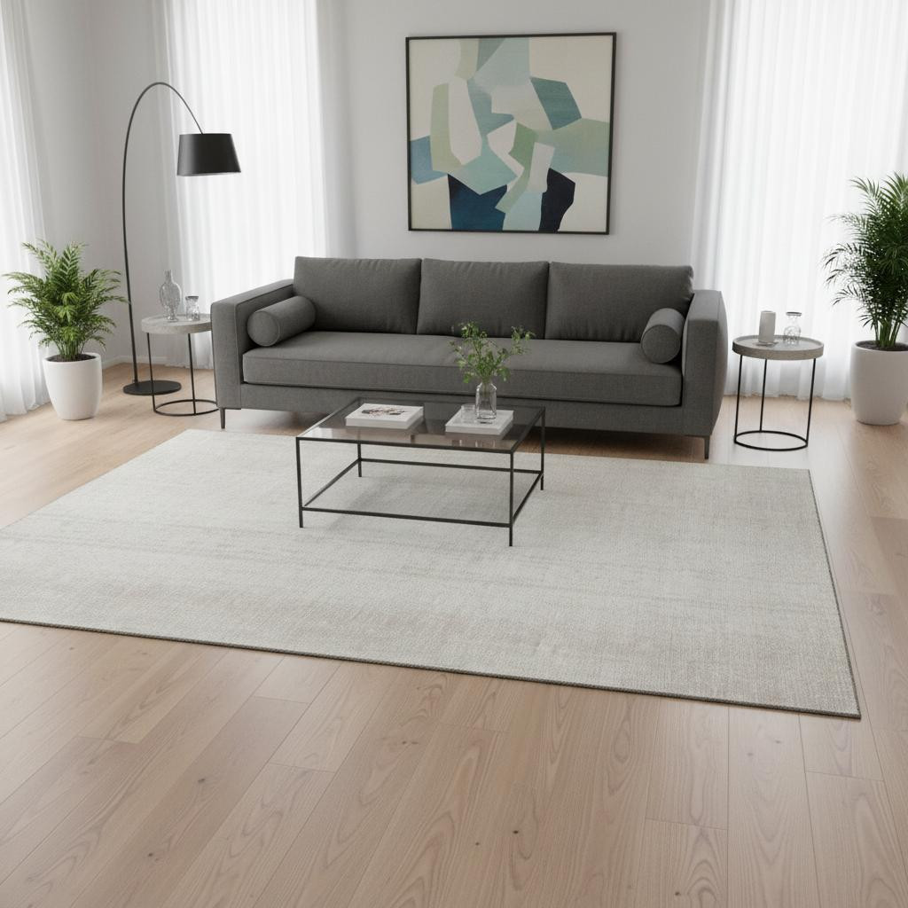 668333 5 x 8 ft. Ivory & Beige Striped Transitional Washable Machine Made Rectangle Area Rug with UV Protection