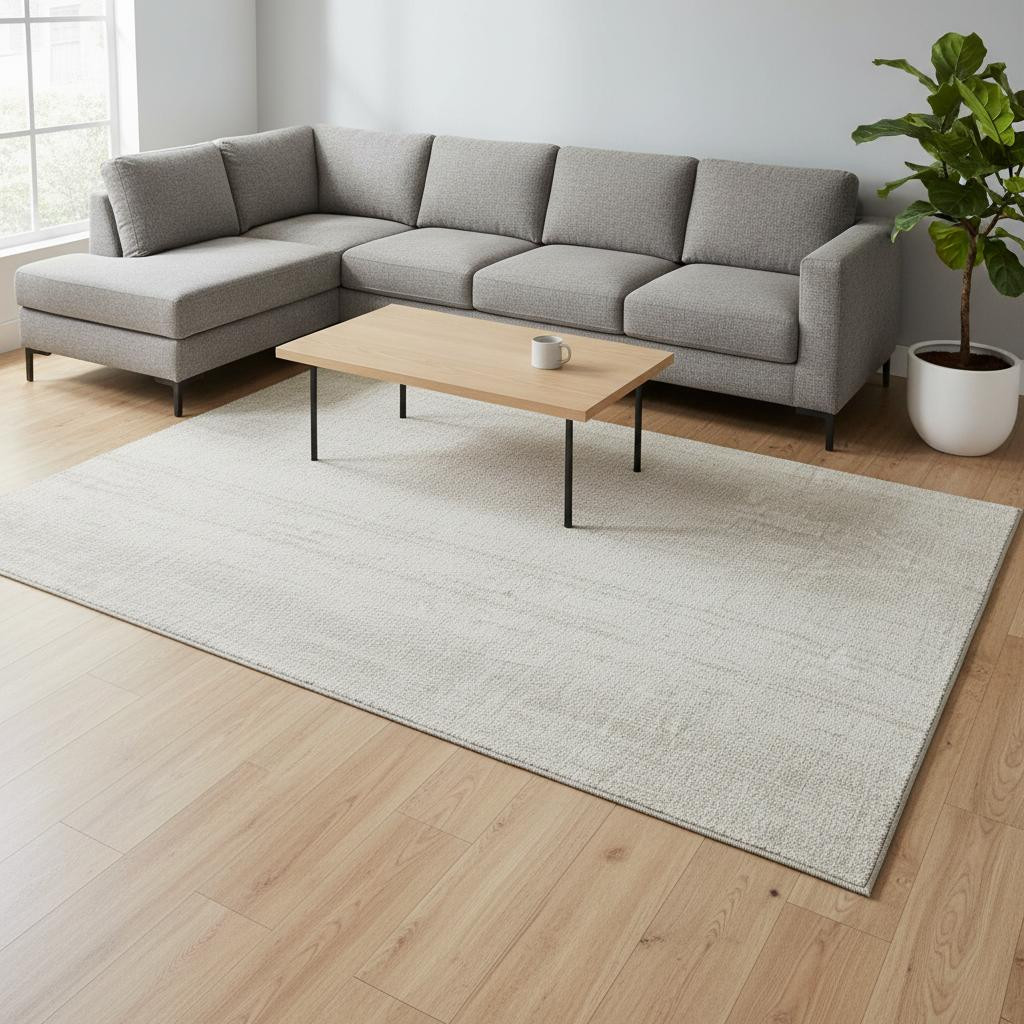 668336 9 x 12 ft. Ivory & Beige Striped Transitional Washable Machine Made Rectangle Area Rug with UV Protection