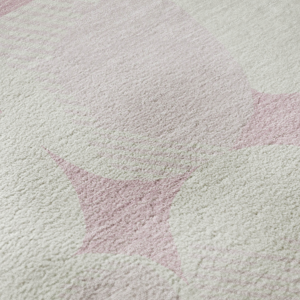 669224 5 x 8 ft. Pink & Ivory Abstract Geometric Transitional Washable Machine Made Rectangle Area Rug with UV Protection