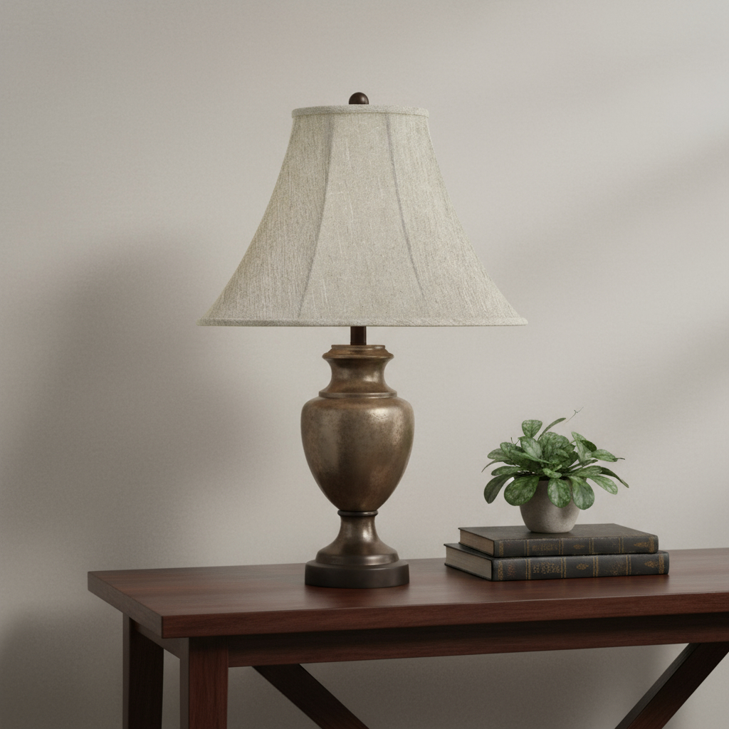 654712 Light Gray Linen Plain Bell Lamp Shade