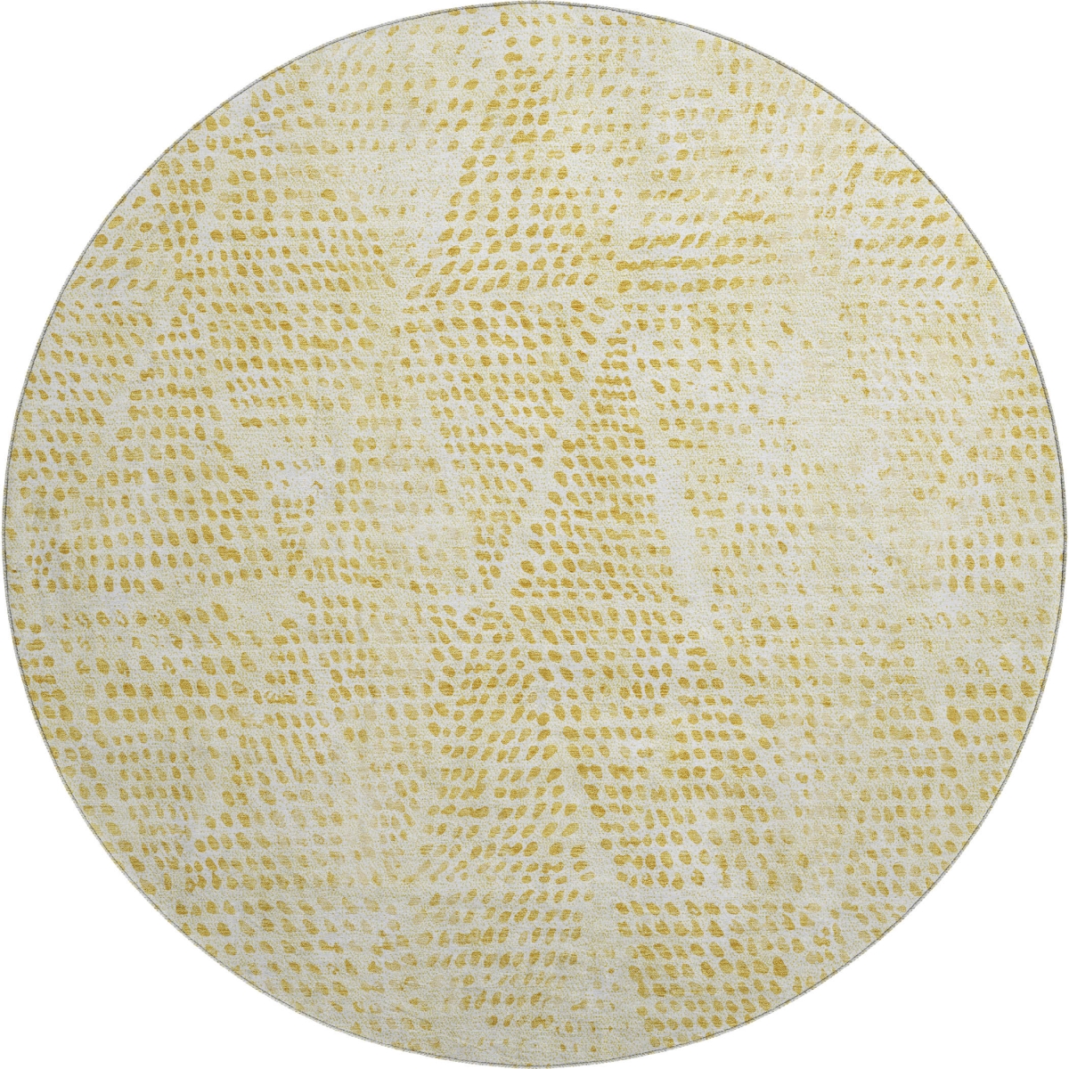 650623 8 ft. Wheat & Ivory Diamond Washable Round Area Rug with UV Protection