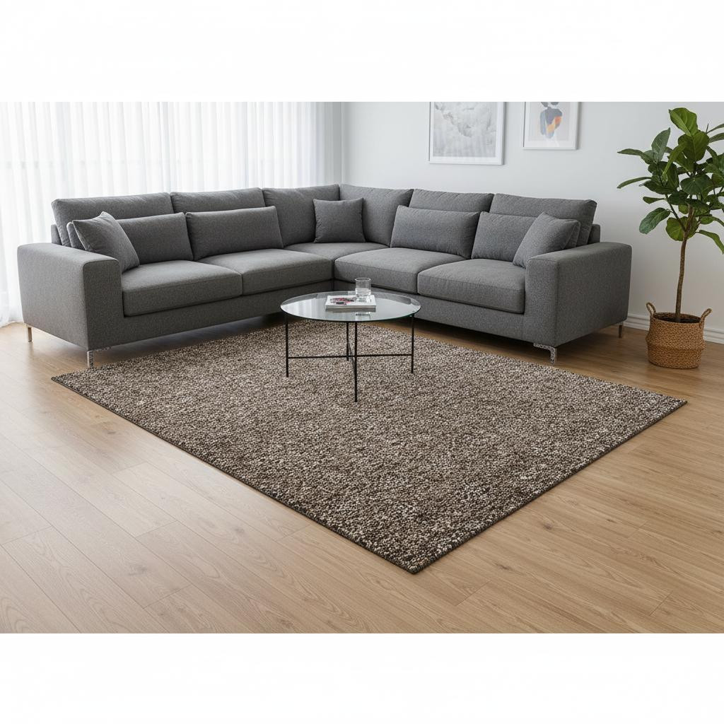 656813 10 x 14 ft. Chocolate, Gray & Charcoal Floral Washable Machine Made Rectangle Area Rug with UV Protection