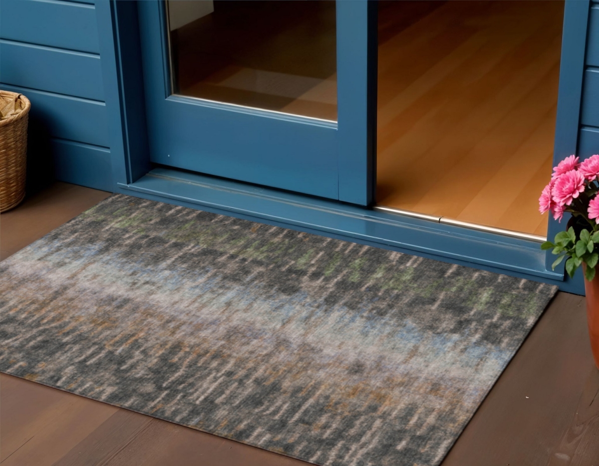659102 3 x 5 ft. Granite Gray Brown & Gray Abstract Washable Transitional Indoor & Outdoor Rectangle Area Rug