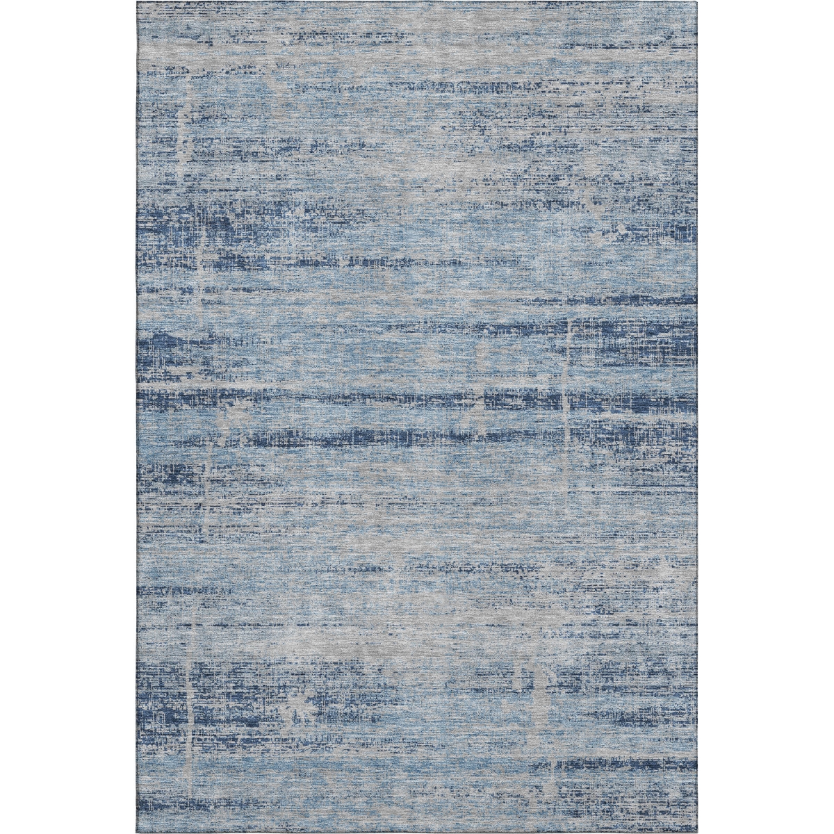 662957 10 x 14 ft. Sky Blue & Gray Abstract Washable Machine Made Rectangle Area Rug with UV Protection