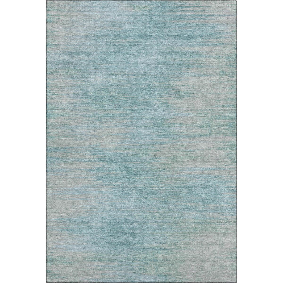 665551 5 x 8 ft. Aqua & Gray Abstract Washable Machine Made Rectangle Area Rug with UV Protection
