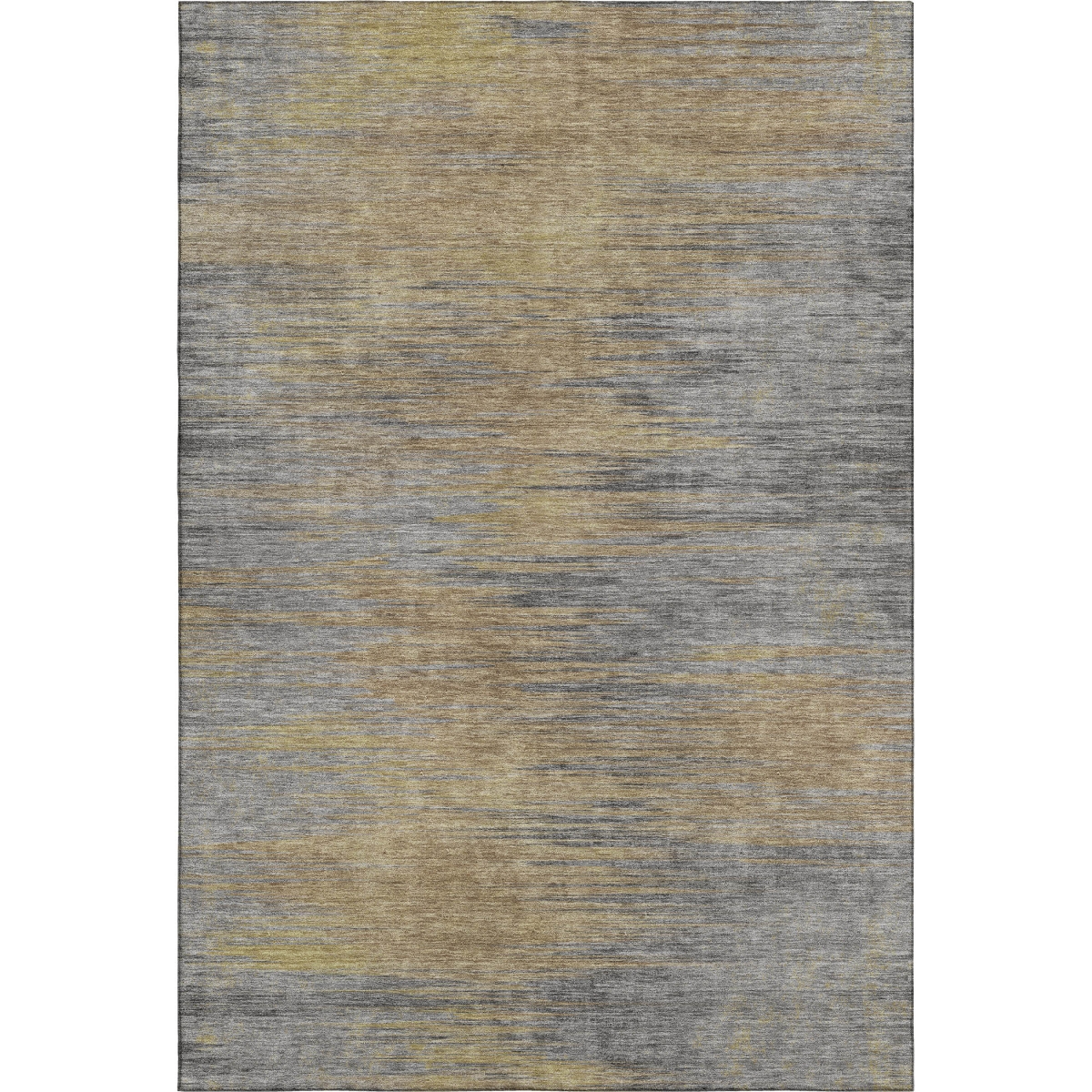 665561 10 x 14 ft. Brown Gold & Taupe Abstract Washable Machine Made Rectangle Area Rug with UV Protection