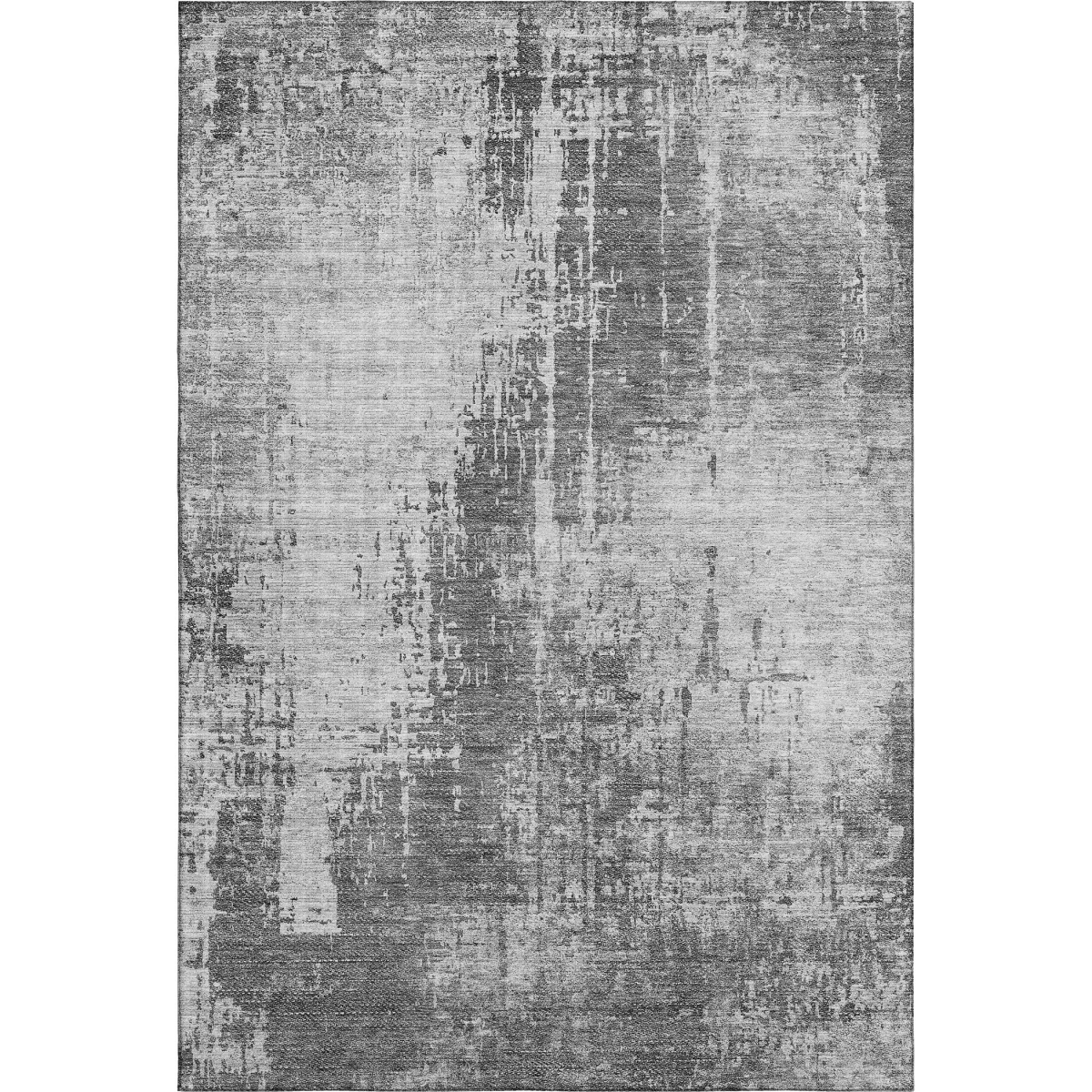 665643 8 x 10 ft. Gray & Silver Abstract Transitional Washable Machine Made Rectangle Area Rug with UV Protection