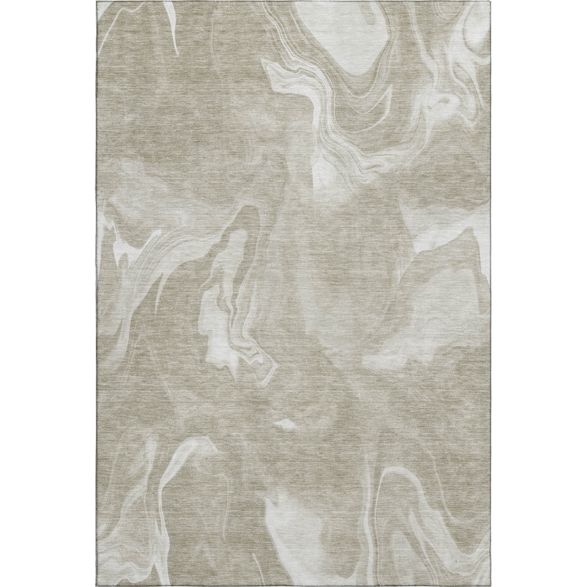 665849 10 x 14 ft. Taupe & Ivory Abstract Transitional Washable Machine Made Rectangle Area Rug with UV Protection