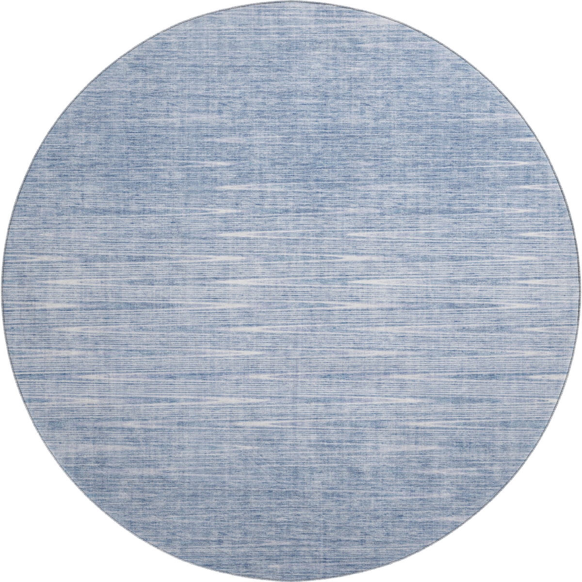 665762 8 ft. Denim Blue & Ivory Abstract Transitional Washable Round Area Rug with UV Protection